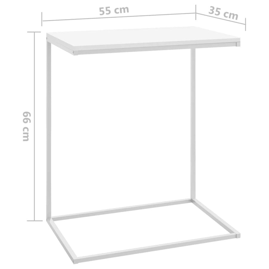 Bijzettafel Bewerkt Hout 1 55 x 35 x 66 cm Wit