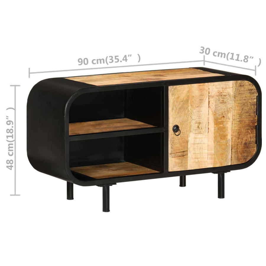 Tv-meubel 90x30x48 cm ruw mangohout