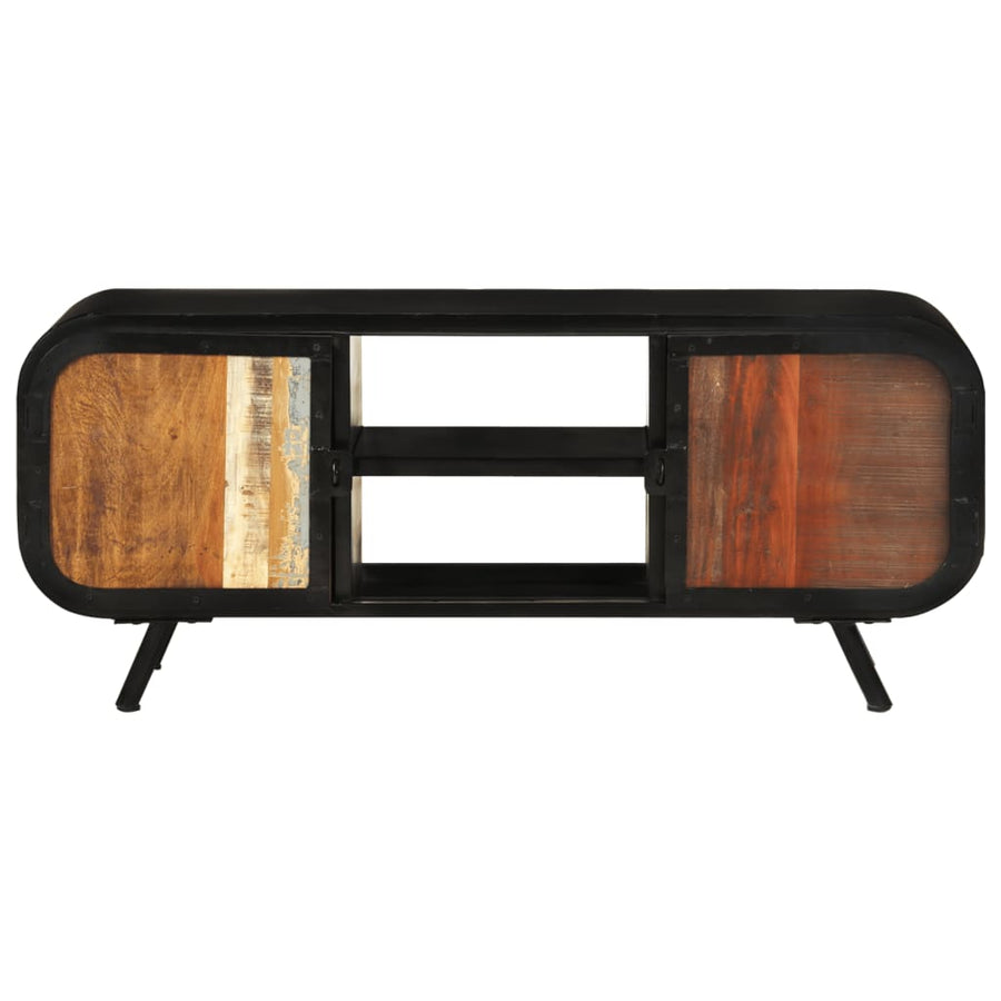 Tv-Meubel Massief Gerecycled Hout 110 x 30 x 45 cm Bruin en groen