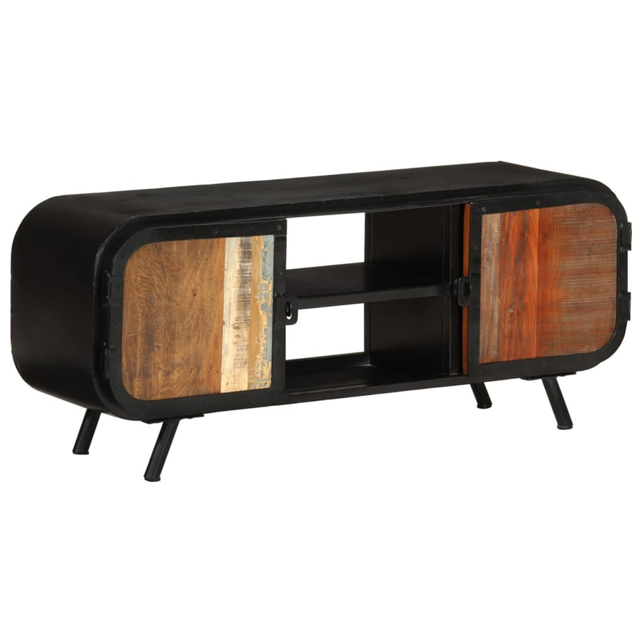 Tv-Meubel Massief Gerecycled Hout 110 x 30 x 45 cm Bruin en groen