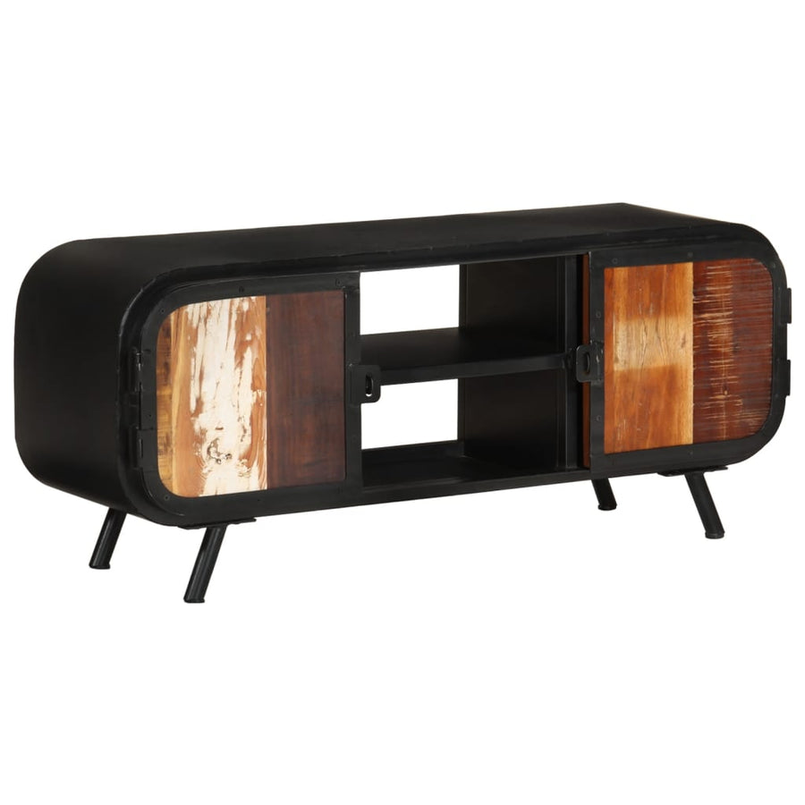 Tv-Meubel Massief Gerecycled Hout 110 x 30 x 45 cm Bruin en groen