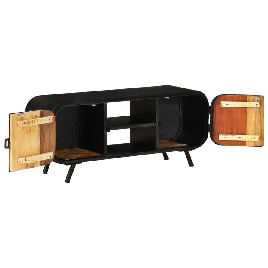 Tv-Meubel Massief Gerecycled Hout 110 x 30 x 45 cm Bruin en groen