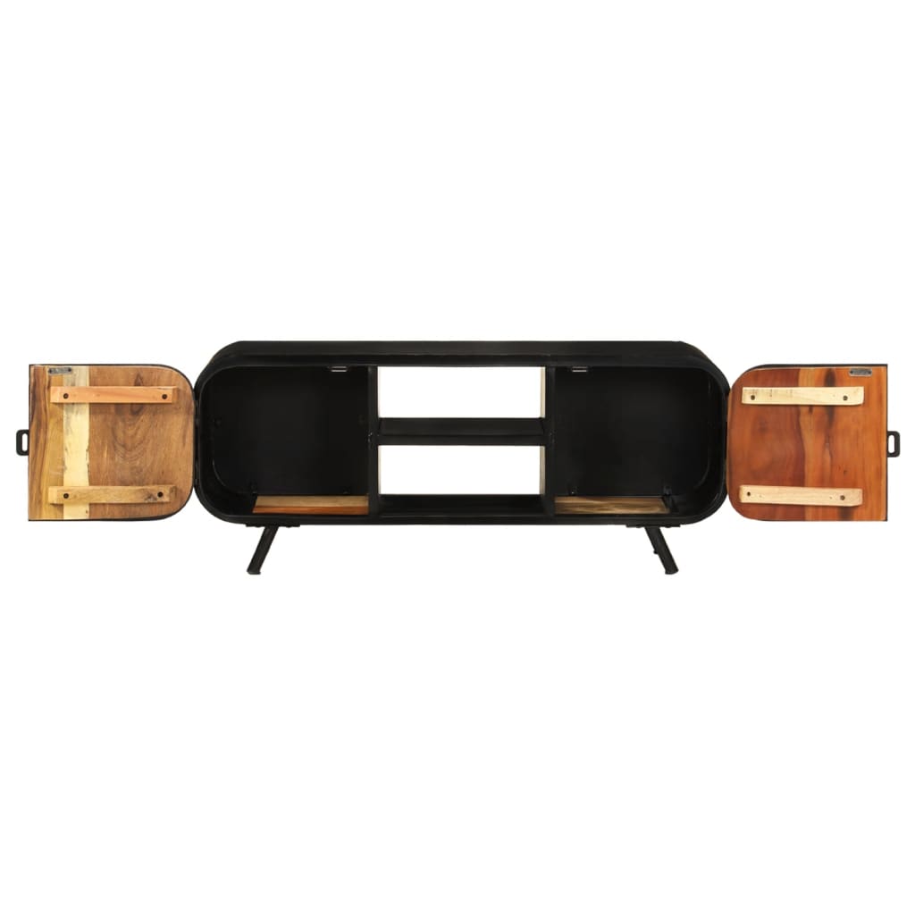 Tv-Meubel Massief Gerecycled Hout 110 x 30 x 45 cm Bruin en groen