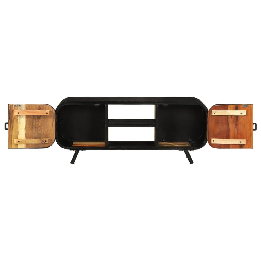 Tv-Meubel Massief Gerecycled Hout 110 x 30 x 45 cm Bruin en groen