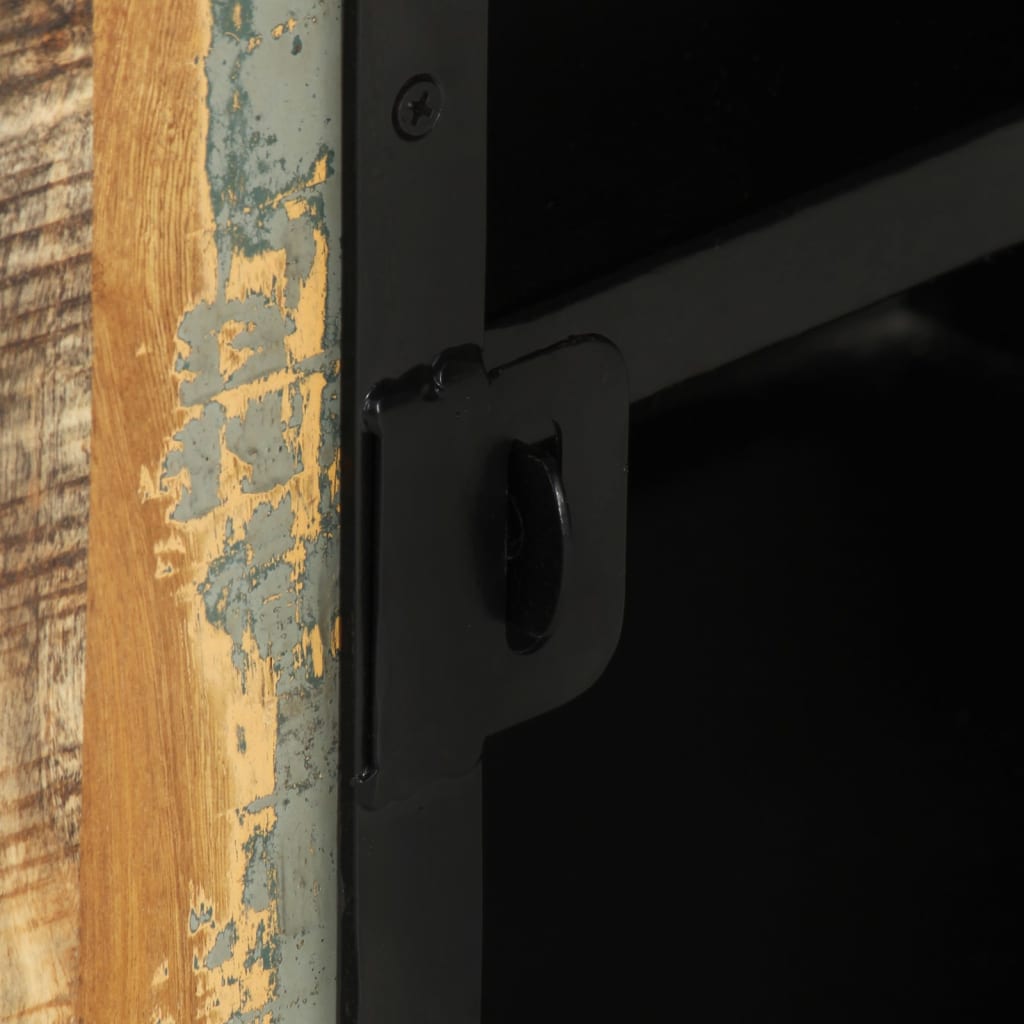 Tv-Meubel Massief Gerecycled Hout 110 x 30 x 45 cm Bruin en groen