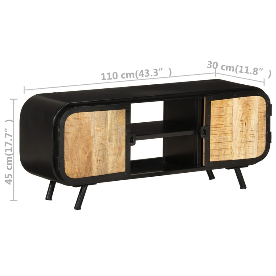 Tv-Meubel Ruw Mangohout 110 x 30 x 45 cm Bruin