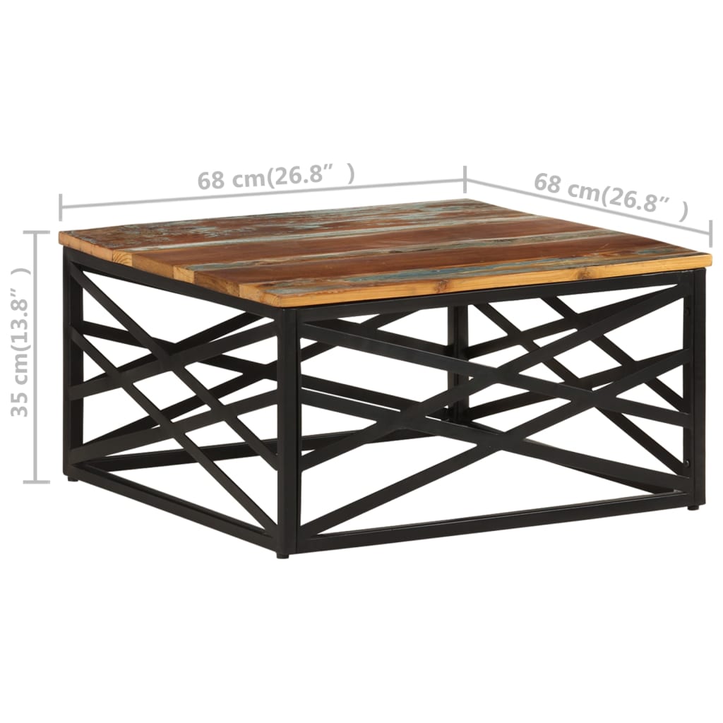 Salontafel 68X68X35 Cm Massief Gerecycled Hout solid reclaimed wwood
