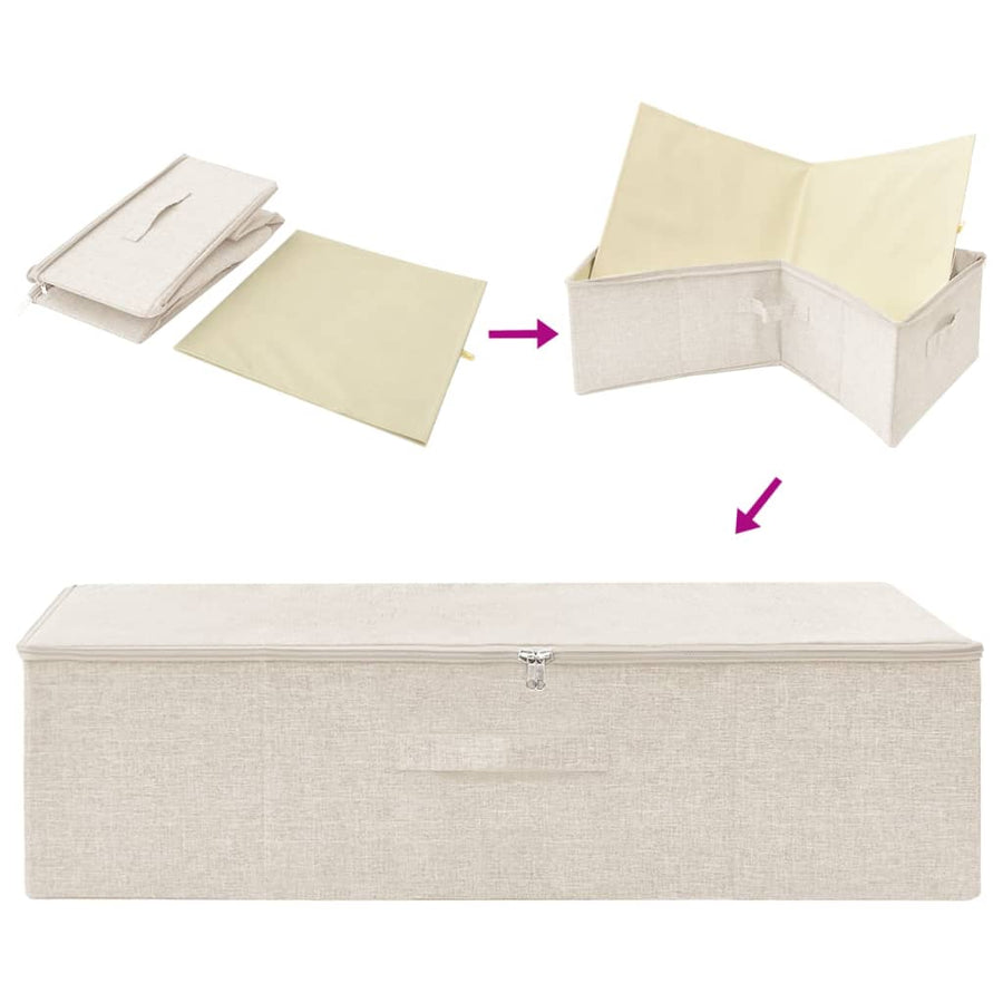Opbergboxen 70X40X8 Cm Stof Kleurig 1 2 Crème