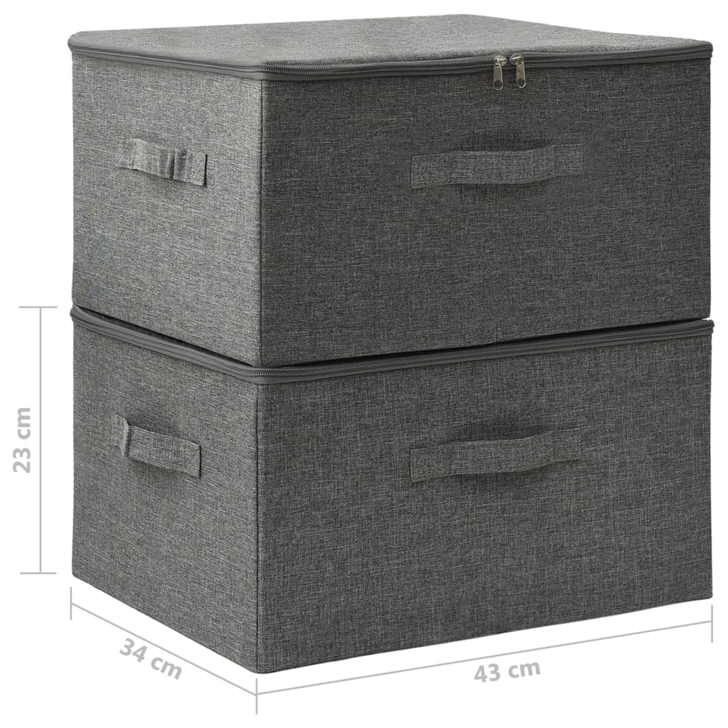 Opbergboxen 43X34X3 Cm Stof Kleurig Antraciet