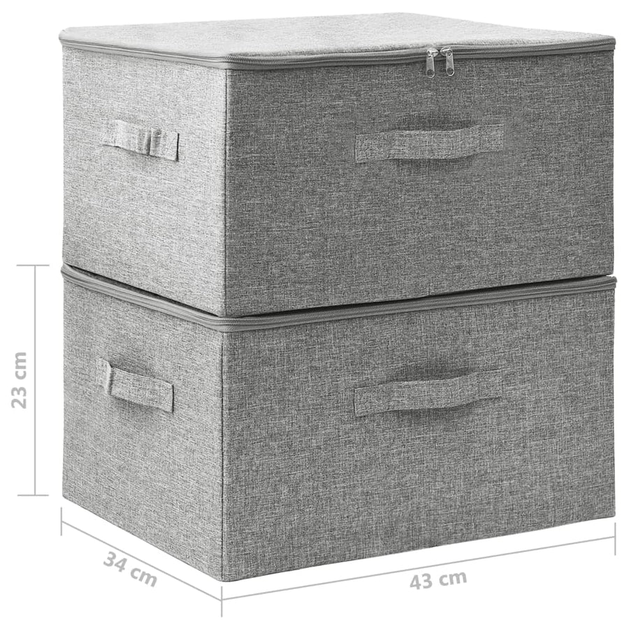 Opbergboxen 43X34X3 Cm Stof Grijs