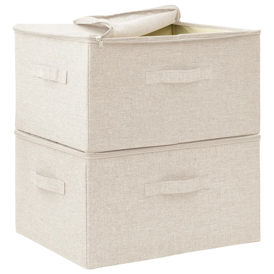 Opbergboxen 43X34X3 Cm Stof Kleurig Crème