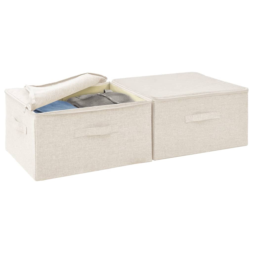 Opbergboxen 43X34X3 Cm Stof Kleurig Crème