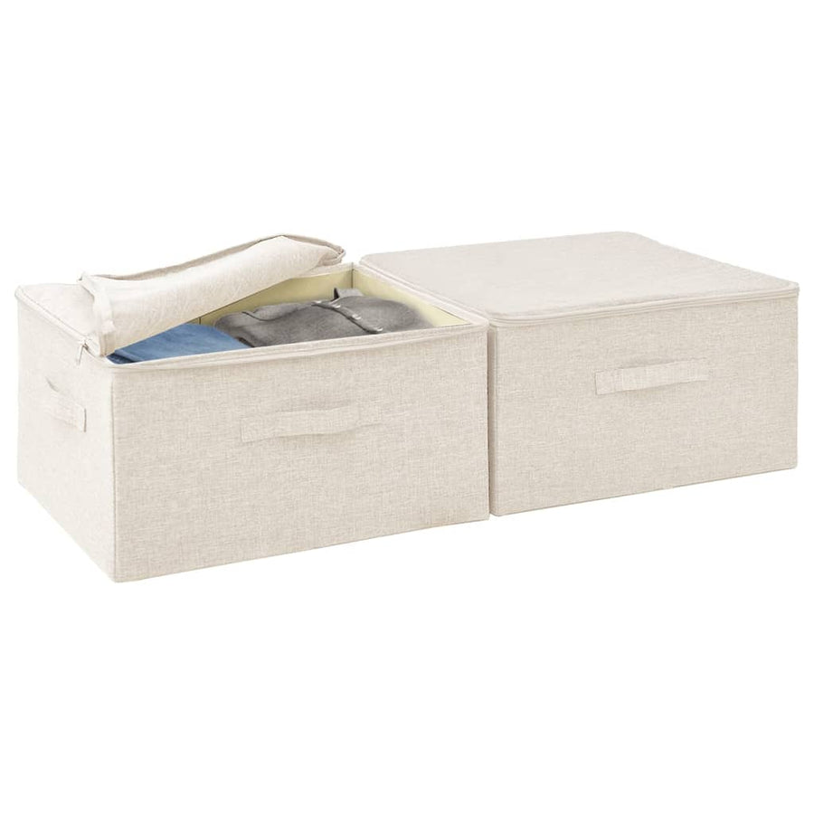 Opbergboxen 43X34X3 Cm Stof Kleurig Crème