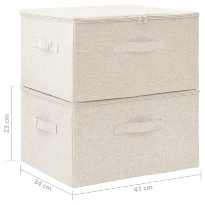Opbergboxen 43X34X3 Cm Stof Kleurig Crème