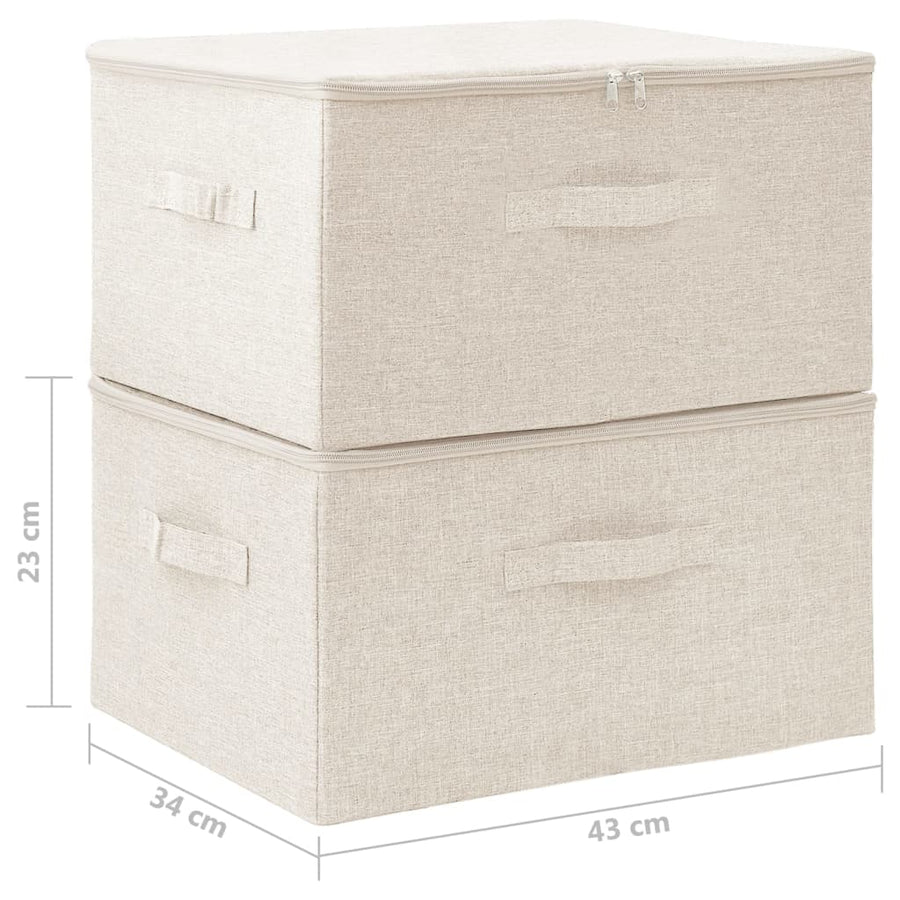 Opbergboxen 43X34X3 Cm Stof Kleurig Crème