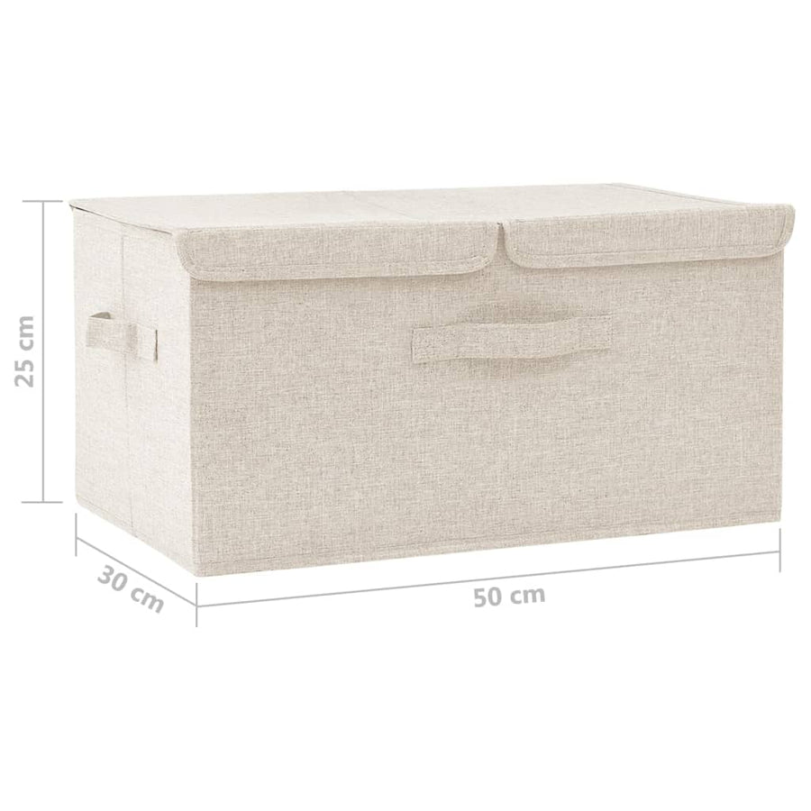 Opbergbox 50X30X25 Cm Stof Kleurig 1 Crème