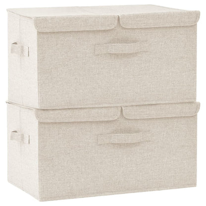 Opbergboxen 50X30X5 Cm Stof Kleurig 1 2 Crème