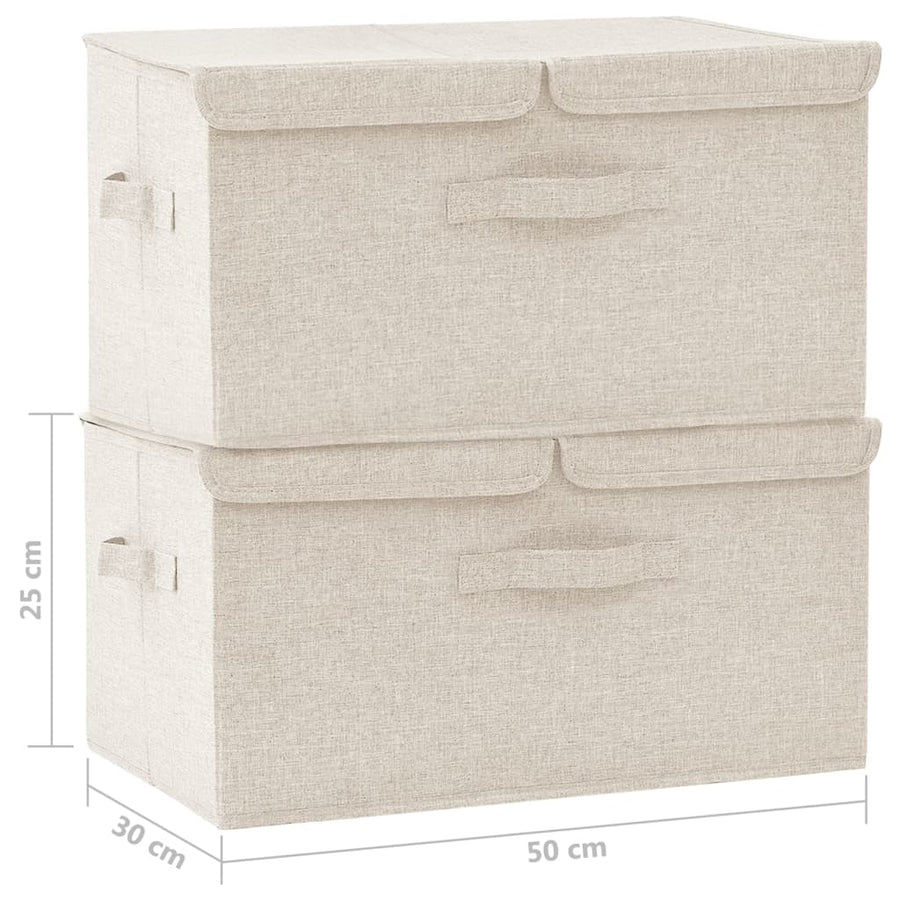 Opbergboxen 50X30X5 Cm Stof Kleurig 1 2 Crème
