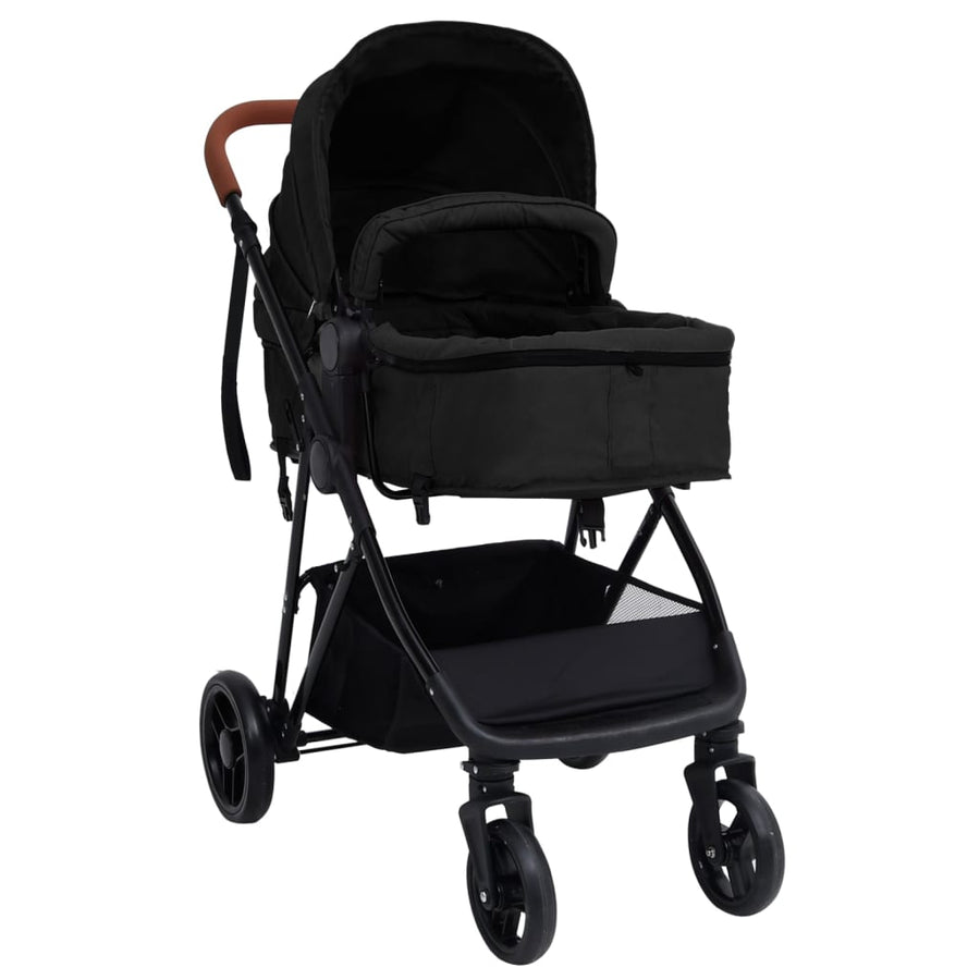 Kinderwagen Staal Kleurig En Zwart Antraciet 3-in-1