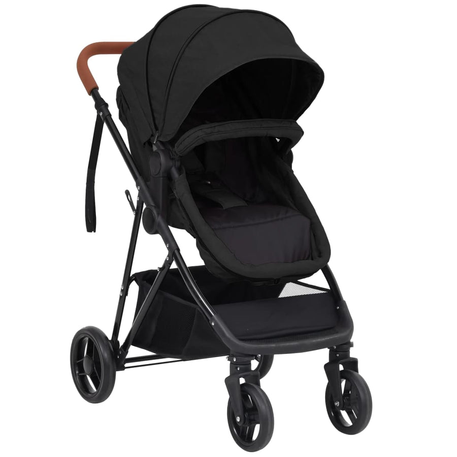 Kinderwagen Staal Kleurig En Zwart Antraciet 3-in-1