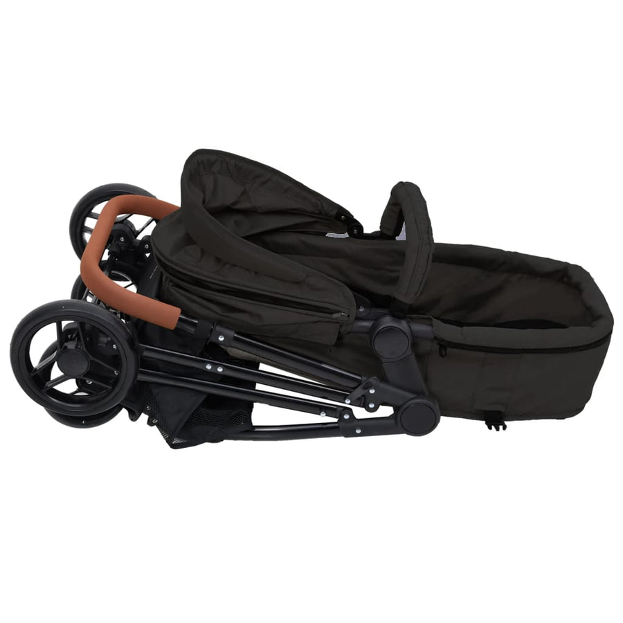 Kinderwagen Staal Kleurig En Zwart Antraciet 3-in-1