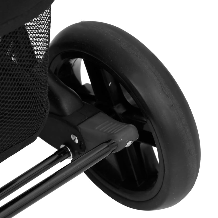Tweelingkinderwagen staal donkergrijs Donkergrijs