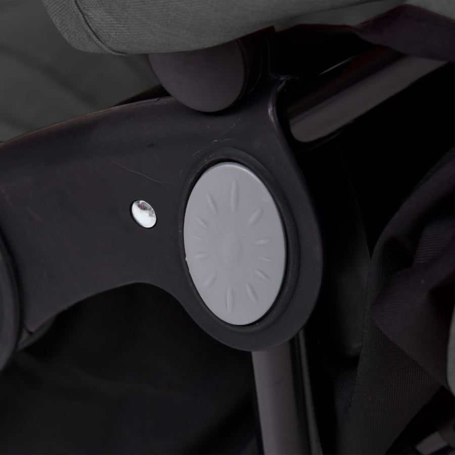 Tweelingkinderwagen staal donkergrijs Donkergrijs