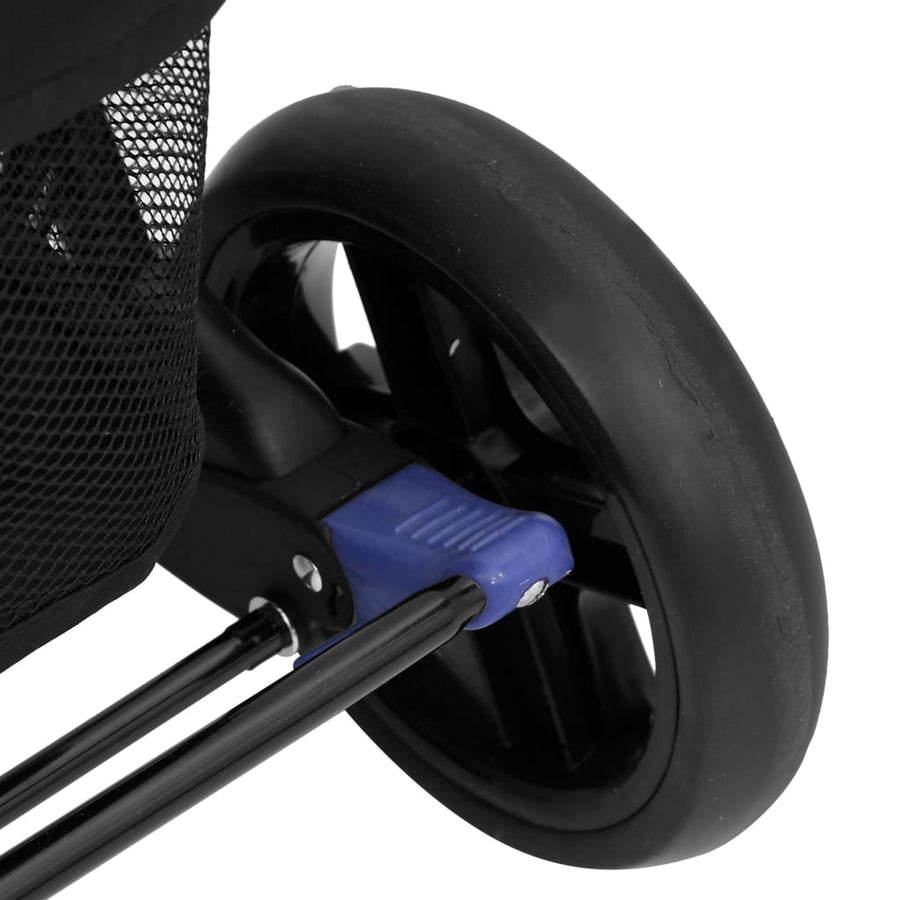 Tweelingkinderwagen staal marineblauw Marineblauw