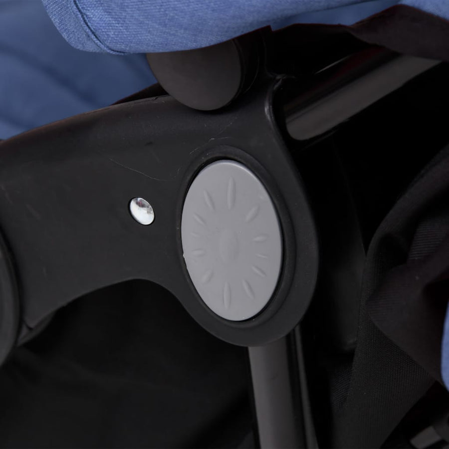 Tweelingkinderwagen staal marineblauw Marineblauw