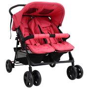 Twin stroller steel red