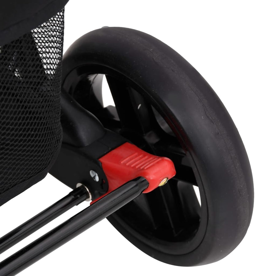 Tweelingkinderwagen staal rood Rood