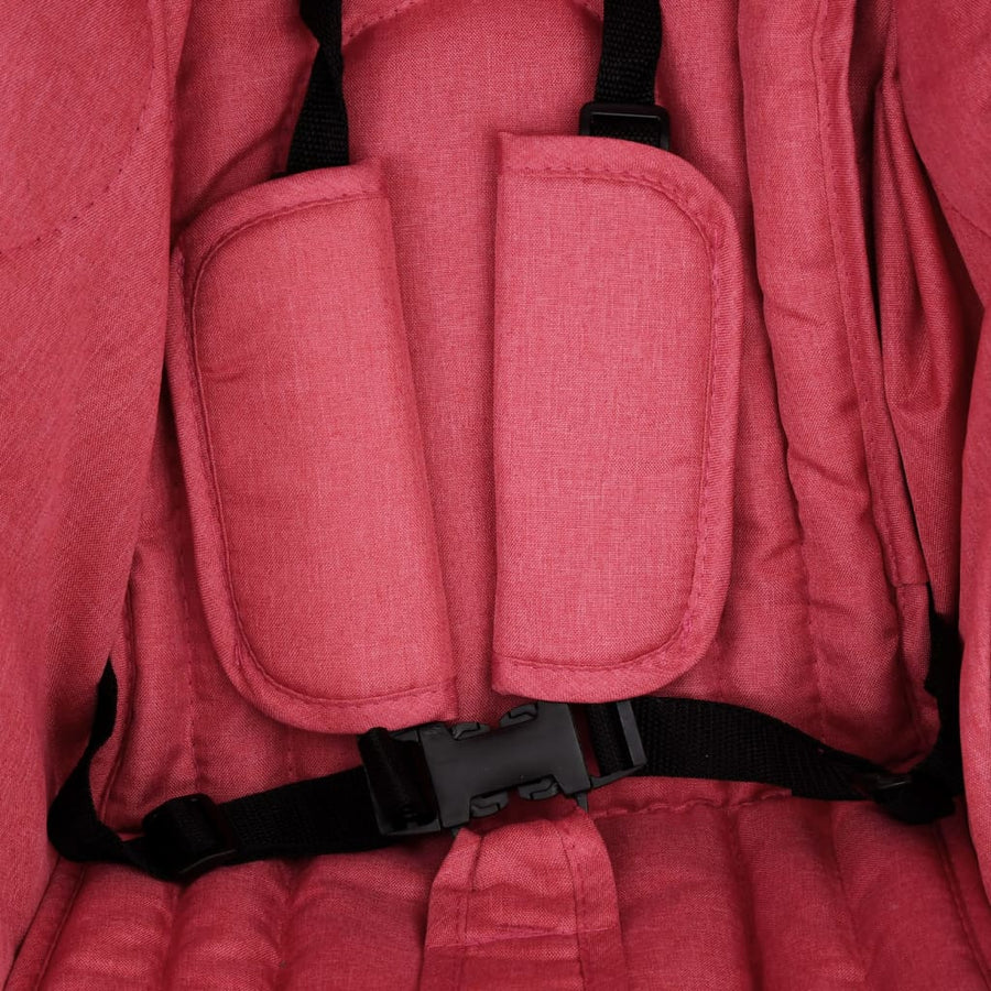 Tweelingkinderwagen staal rood Rood
