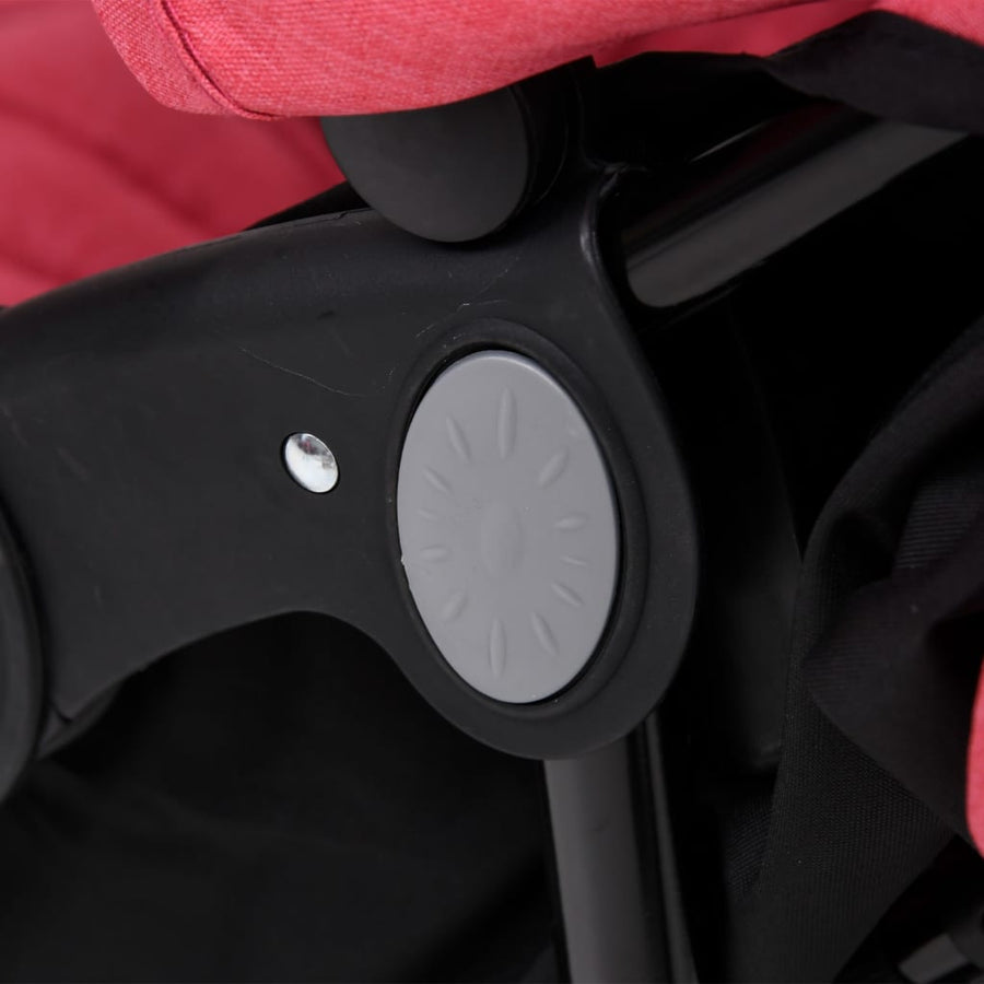 Tweelingkinderwagen staal rood Rood