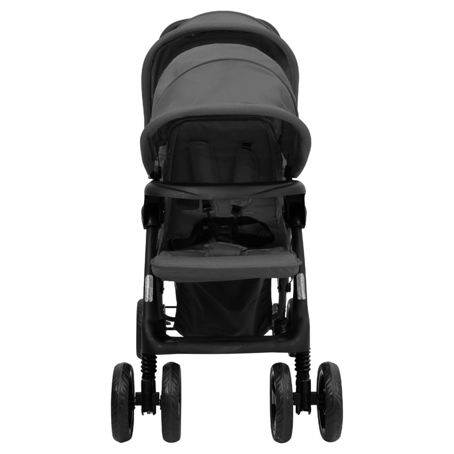 Tweelingkinderwagen Tandem Staal Donkergrijs