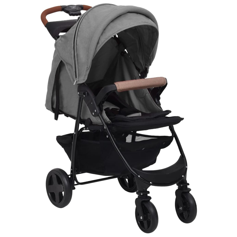 Kinderwagen 2-In-1 Staal Lichtgrijs