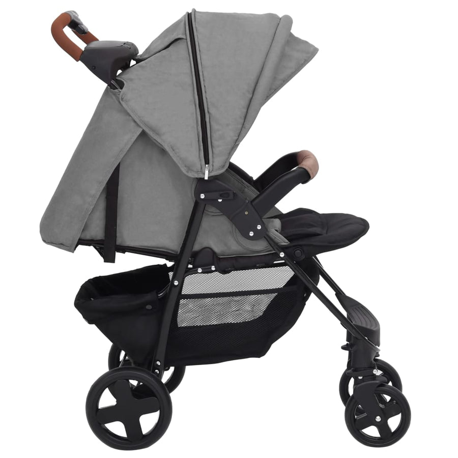Kinderwagen 2-In-1 Staal Lichtgrijs