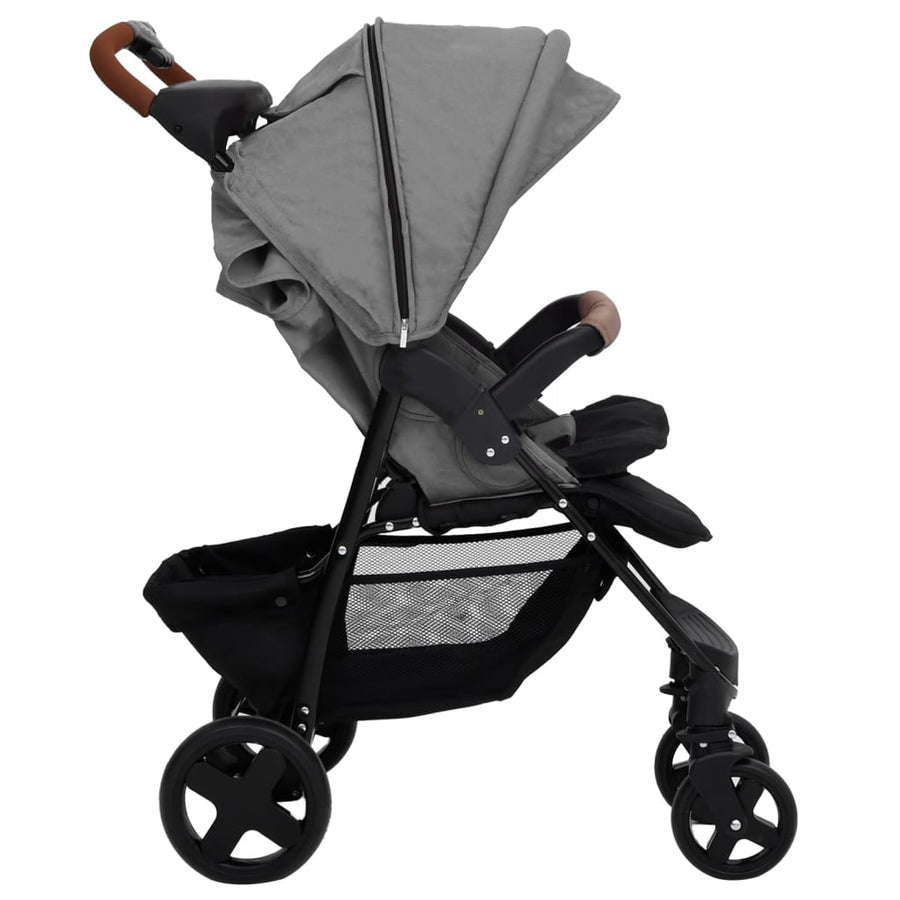 Kinderwagen 2-In-1 Staal Lichtgrijs