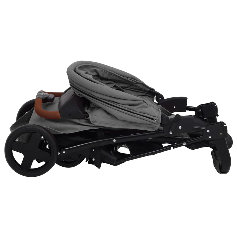 Kinderwagen 2-In-1 Staal Lichtgrijs