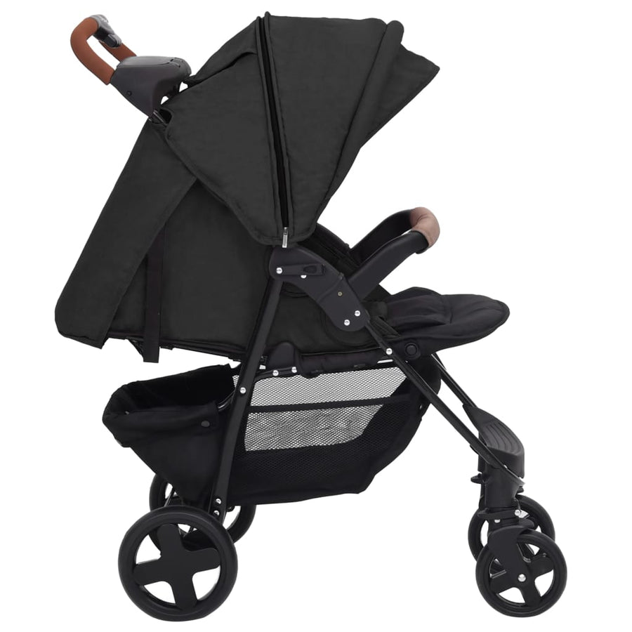 Kinderwagen Staal Kleurig Antraciet 2-in-1