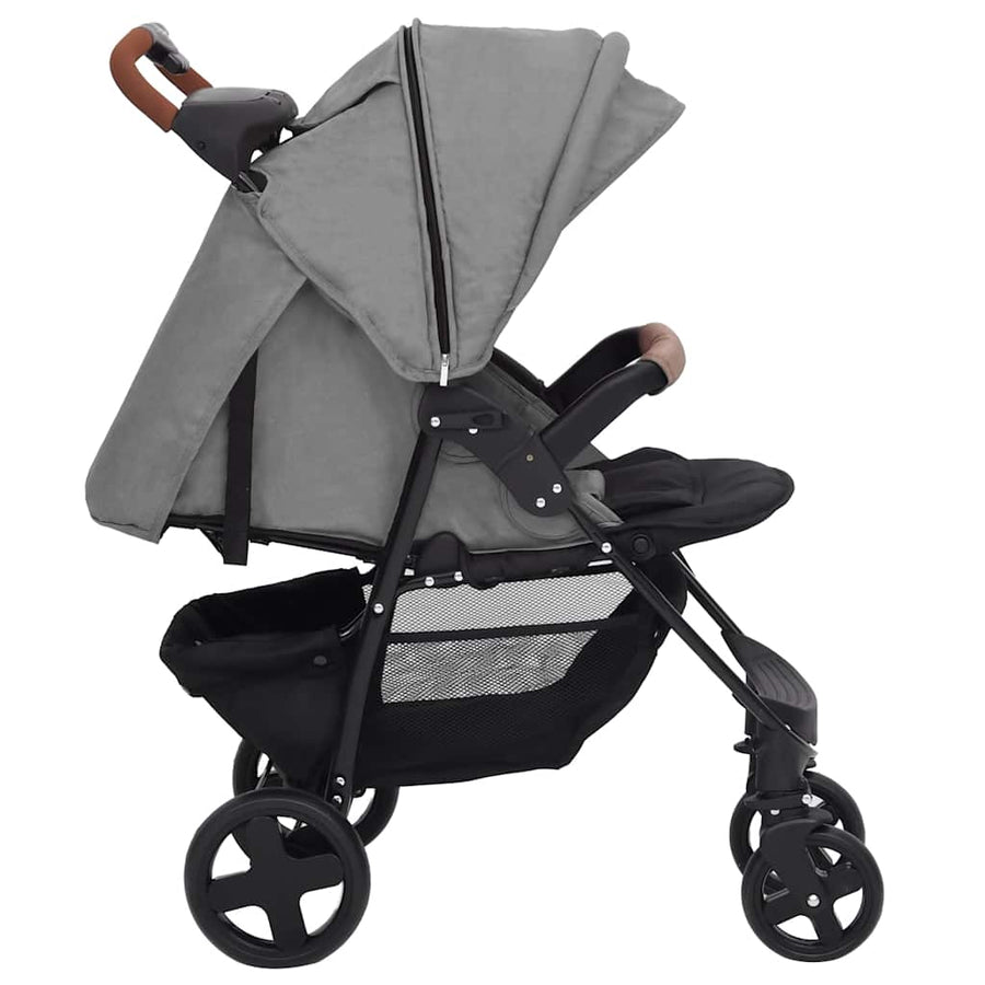 Kinderwagen 3-In-1 Staal Lichtgrijs