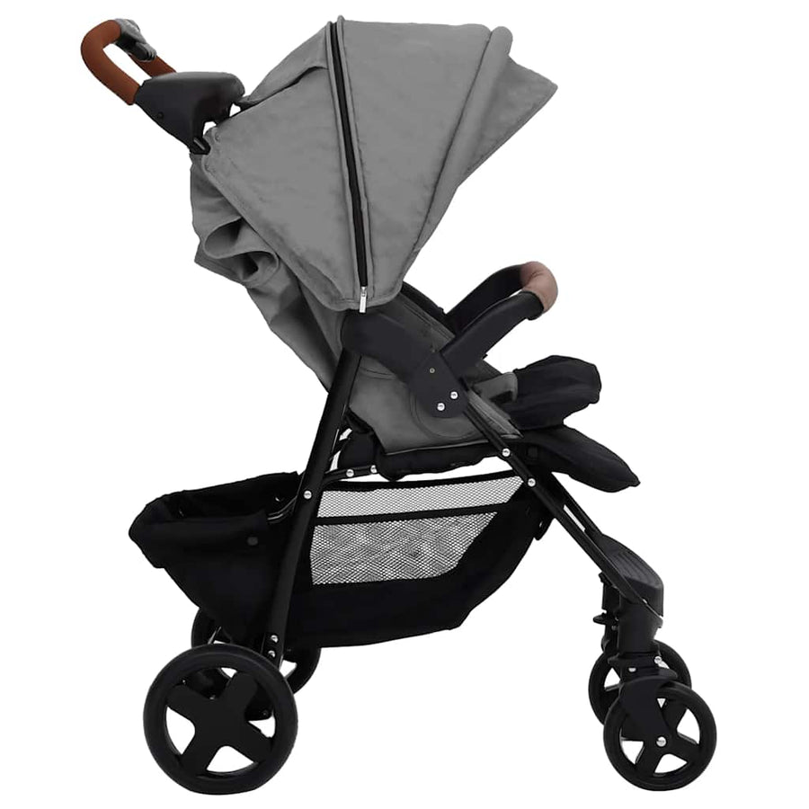 Kinderwagen 3-In-1 Staal Lichtgrijs