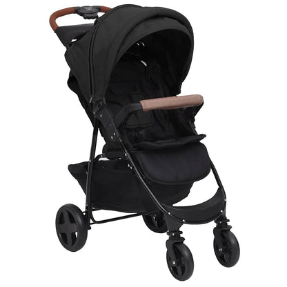 Kinderwagen 3-in-1 staal antracietkleurig