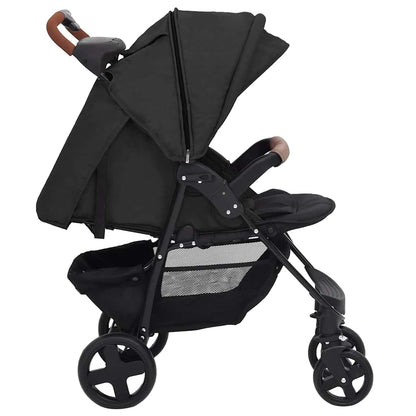 Kinderwagen 3-in-1 staal antracietkleurig