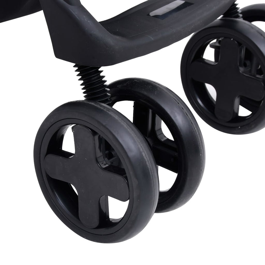 Kinderwagen 3-in-1 staal lichtgrijs en zwart Lichtgrijs 3-in-1