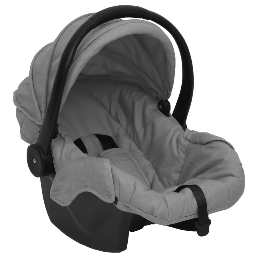 Kinderwagen 3-in-1 staal lichtgrijs en zwart Lichtgrijs 3-in-1