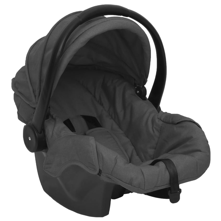 Kinderwagen 3-in-1 staal donkergrijs en zwart Donkergrijs 3-in-1