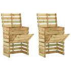 Tuincompostbakken 2 st 80x50x100 cm geïmpregneerd grenenhout