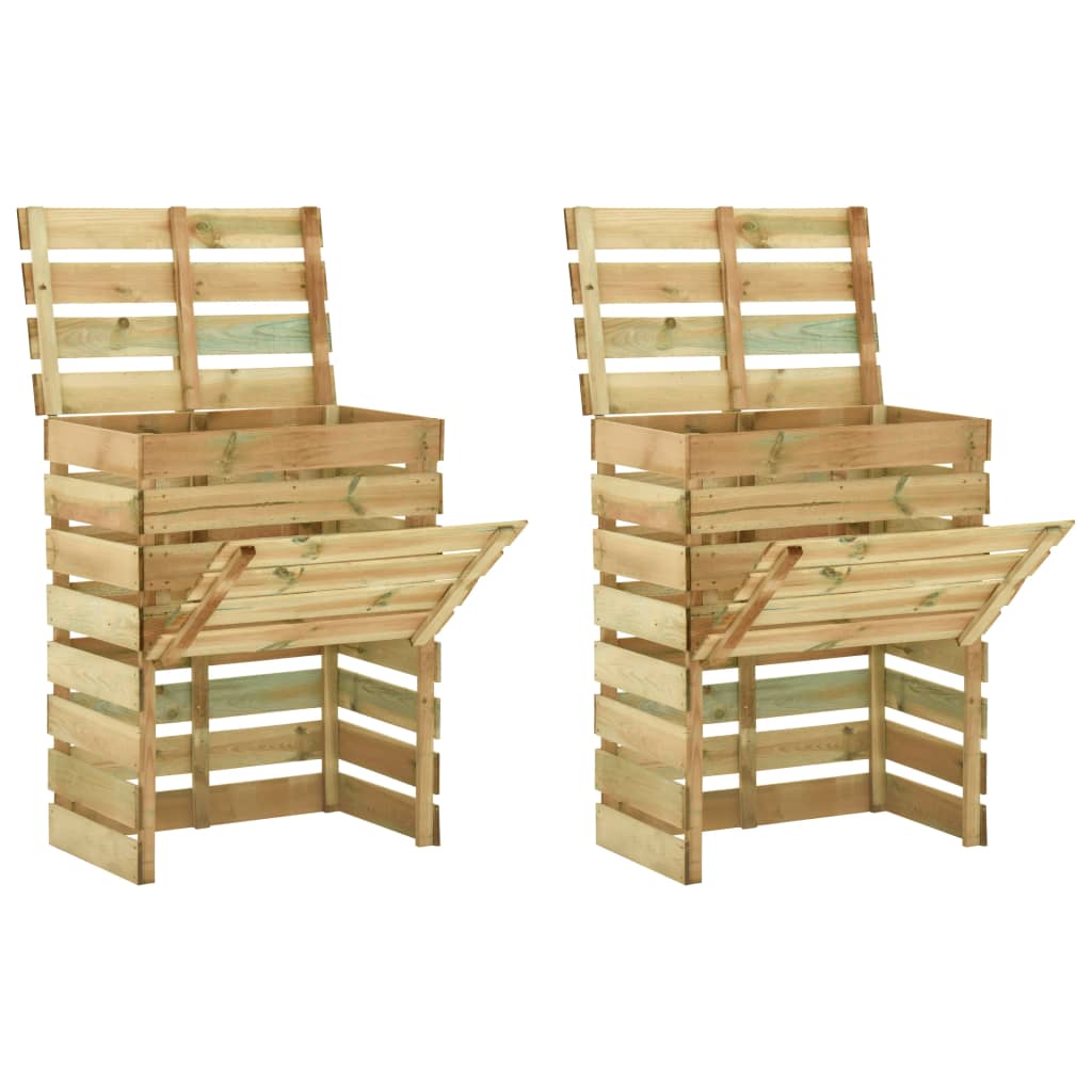 Tuincompostbakken 80X50X100 Cm Geïmpregneerd Grenenhout 2