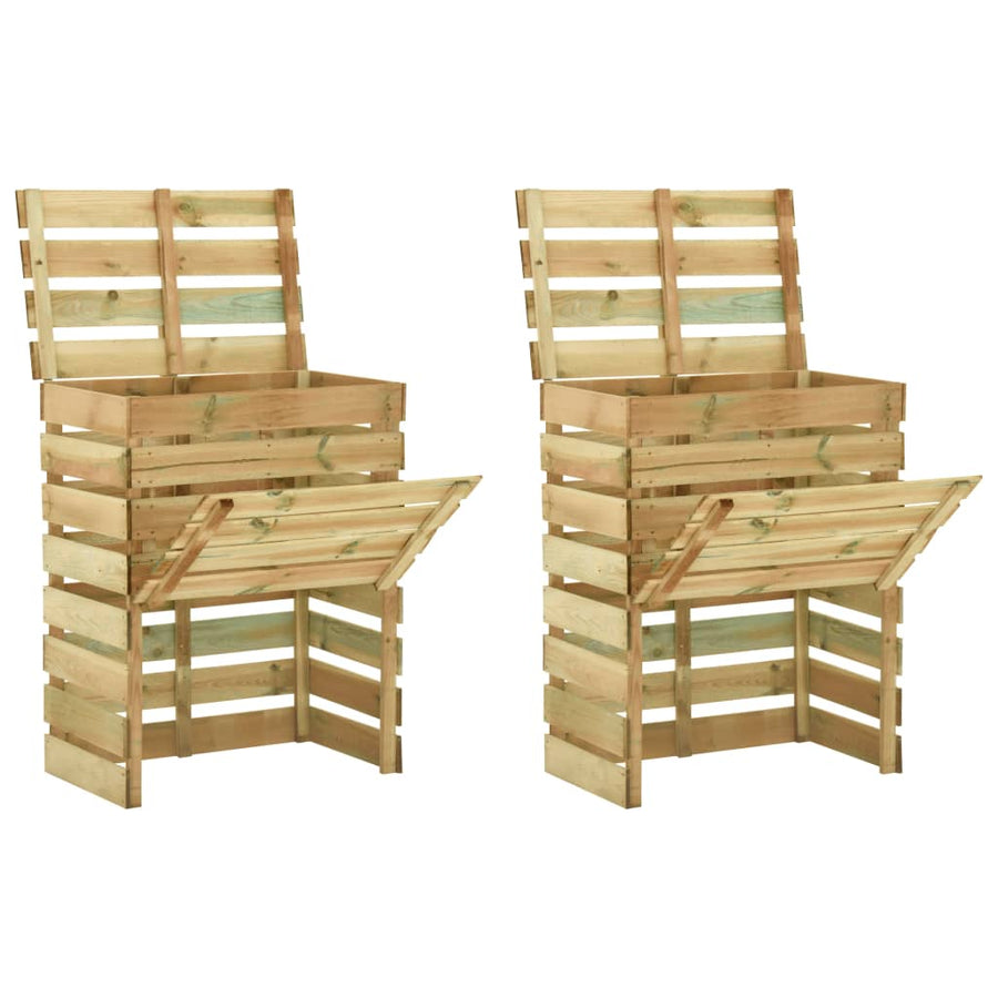 Tuincompostbakken 80X50X100 Cm Geïmpregneerd Grenenhout 2