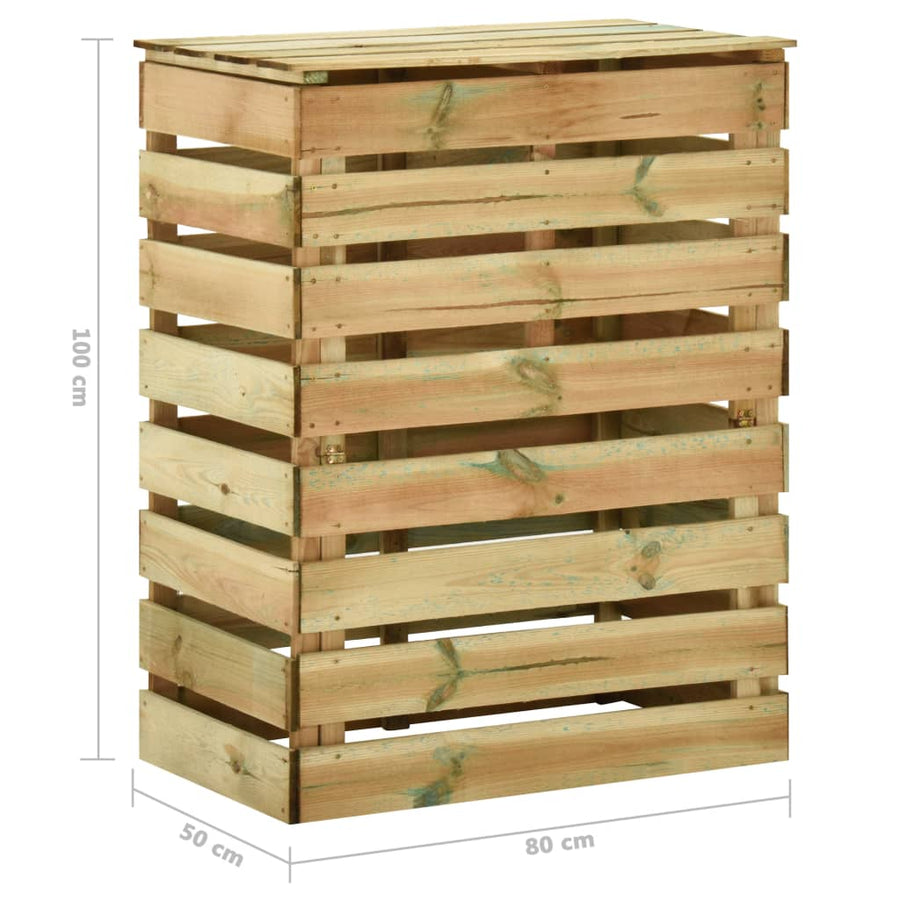 Tuincompostbakken 80X50X100 Cm Geïmpregneerd Grenenhout 2